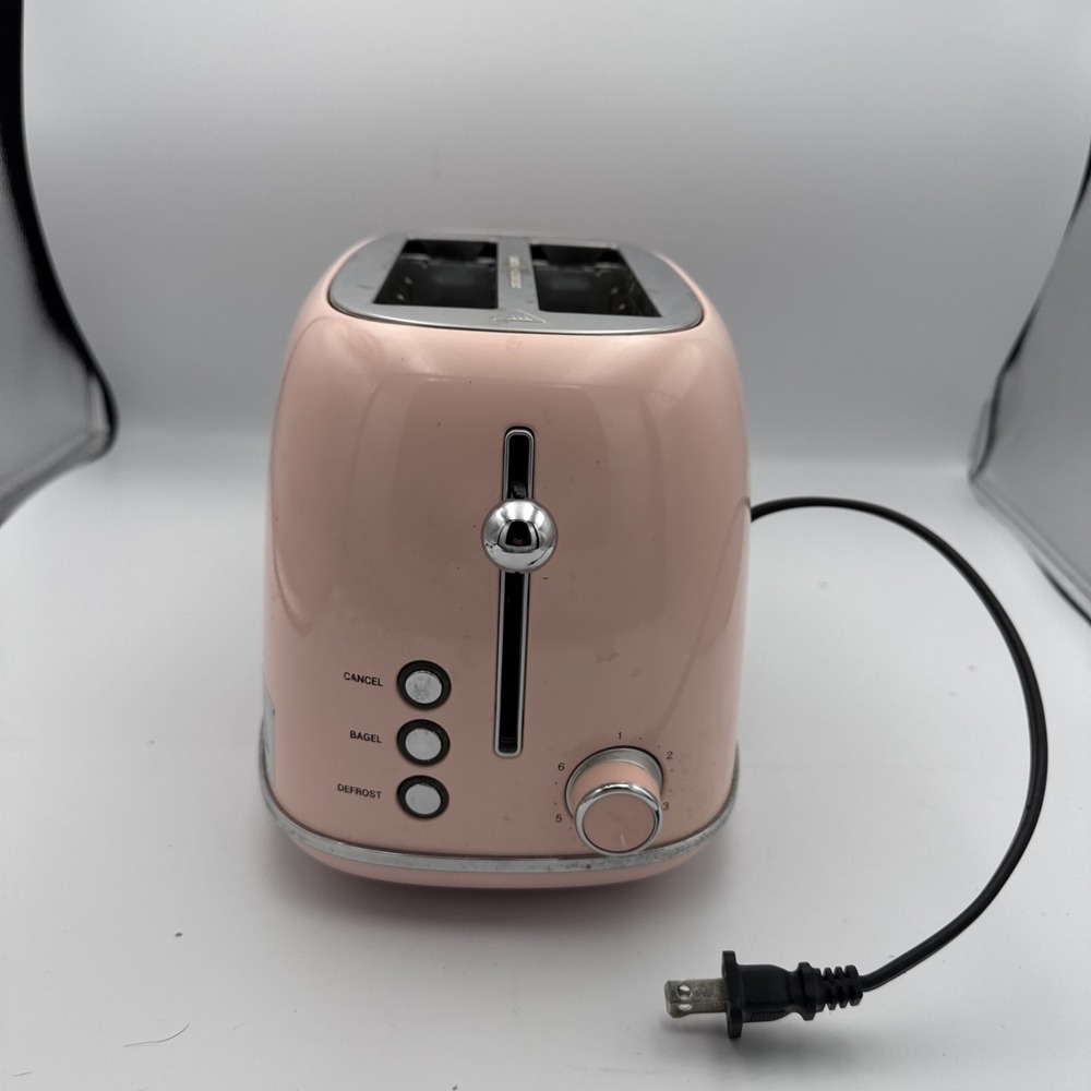 REDMOND 2 Slice Toaster Retro Stainless Steel Toaster Pink